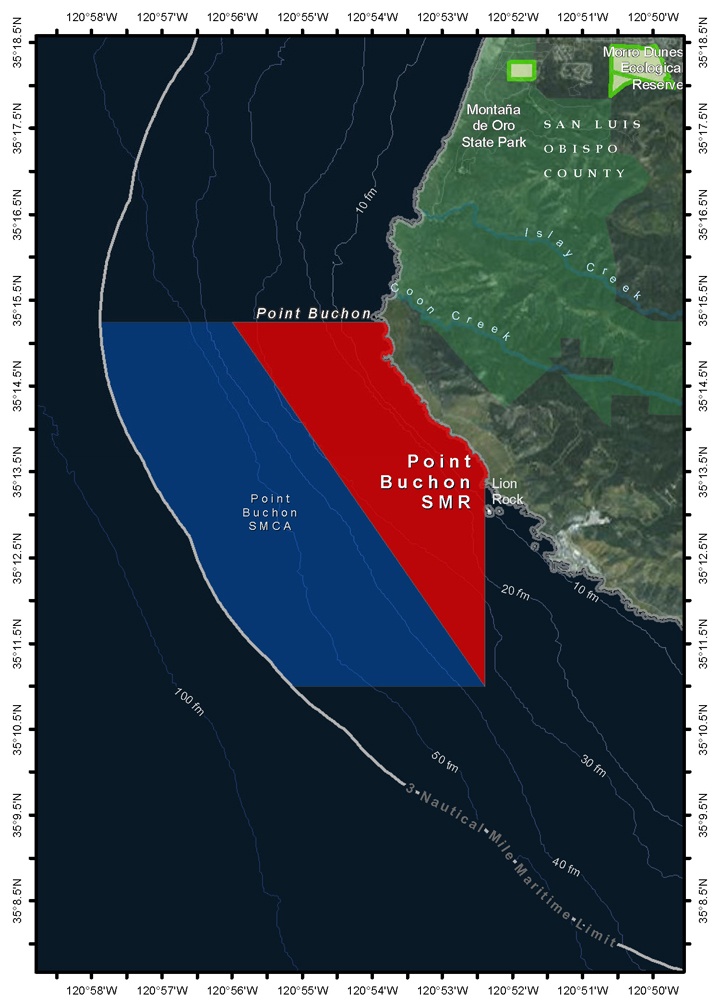 Map of Point Buchon State Marine Reserve - click to enlarge in new tab